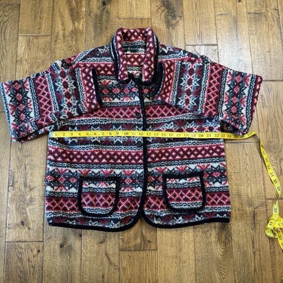 Vintage 90s Scott Taylor Sherpa Button Up Jacket Shacket Winter Christmas Sz XL - Picture 4 of 7